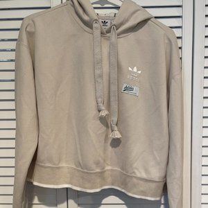 Adidas Cream Cropped Hoodie